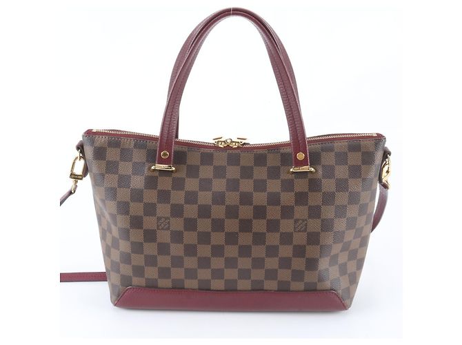 Borsa Tote Louis Vuitton Damier Hyde Park Marrone Fuschia - vista 3