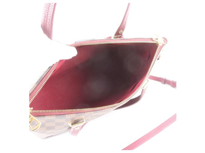 Borsa Tote Louis Vuitton Damier Hyde Park Marrone Fuschia - vista 7