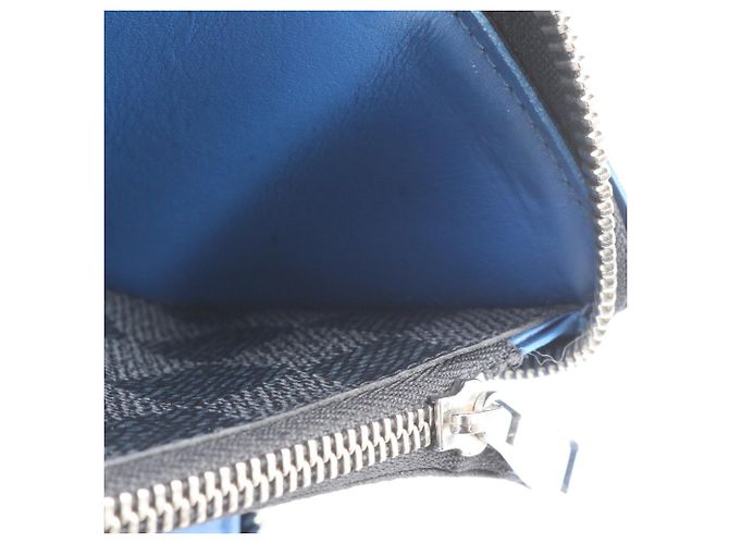 Louis Vuitton Damier Graphite Zippy Wallet Black Blue - view 9