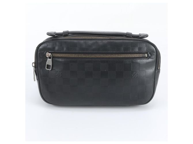 Pouch/Borsa a tracolla Louis Vuitton Damier Infini Ambrelle in pelle Nero - vista 2