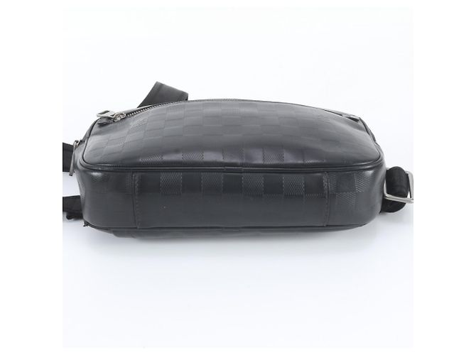 Pouch/Borsa a tracolla Louis Vuitton Damier Infini Ambrelle in pelle Nero - vista 7