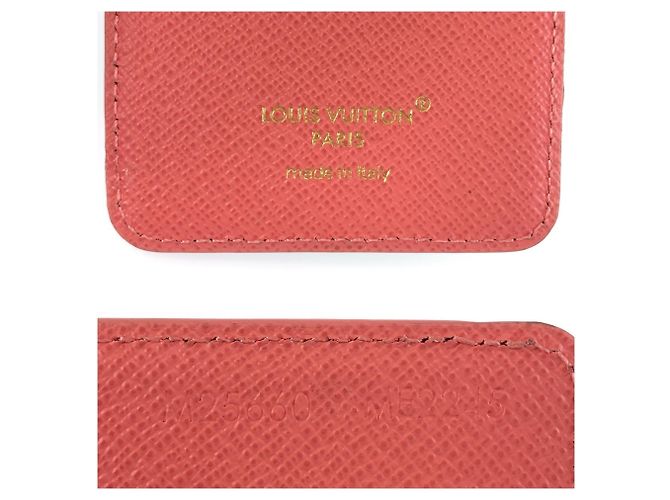 Louis Vuitton Monogram Porte Cartes Magnet Card Case Marrone Rosa - vista 5