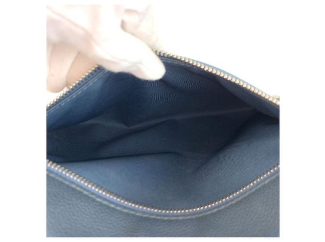 Pochette Aerogram in pelle blu Louis Vuitton - vista 10