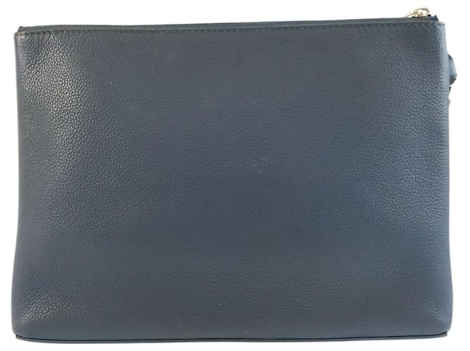 Pochette Aerogram in pelle blu Louis Vuitton - vista 2