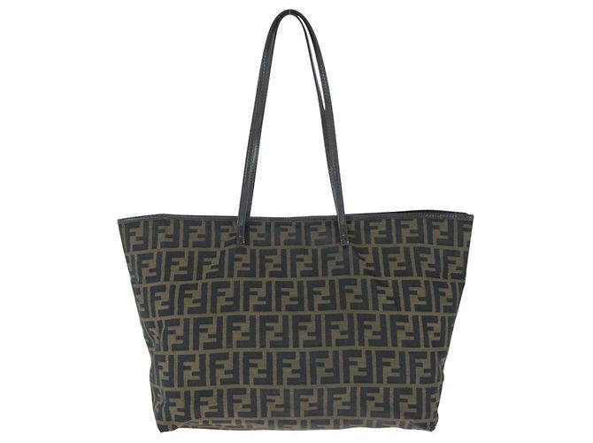 Fendi Zucca Canvas Leather Tote Bag Braun Dunkelbraun - Ansicht 2
