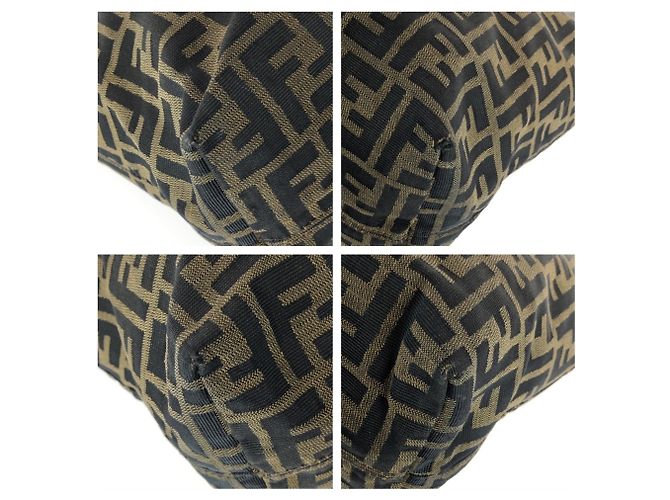 Fendi Zucca Canvas Leather Tote Bag Braun Dunkelbraun - Ansicht 3