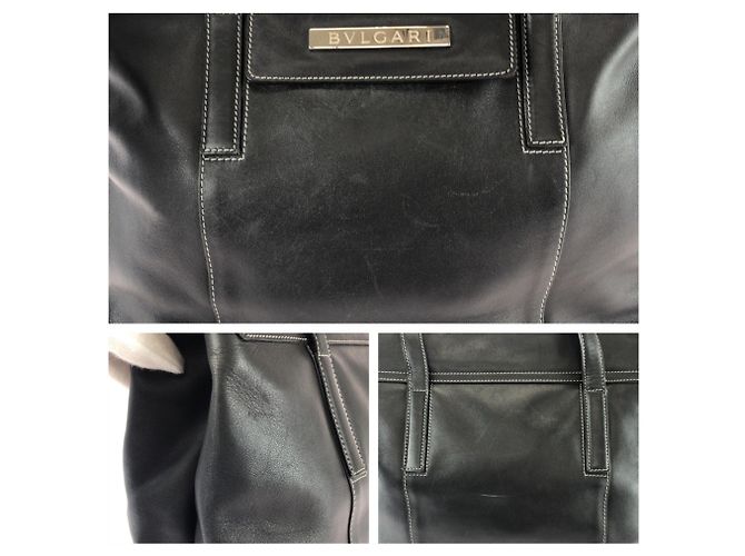 Bulgari Borsa Tote/Spalla Bvlgari Vintage in pelle nera 2-Way Nero - vista 5