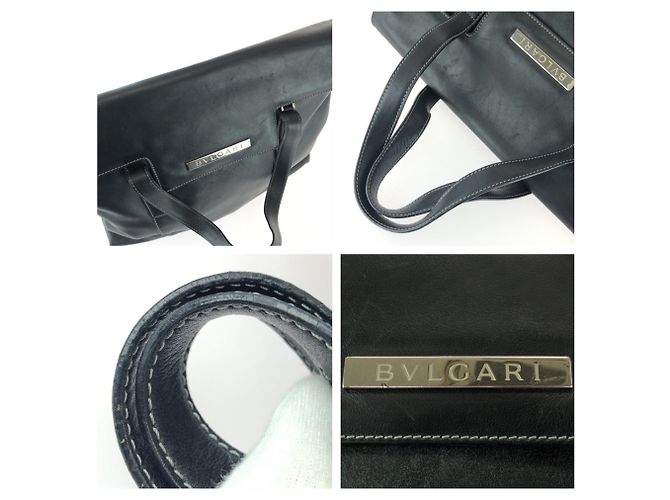 Bulgari Borsa Tote/Spalla Bvlgari Vintage in pelle nera 2-Way Nero - vista 6