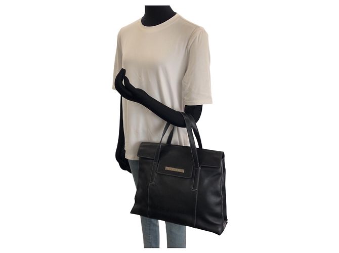Bulgari Borsa Tote/Spalla Bvlgari Vintage in pelle nera 2-Way Nero - vista 7