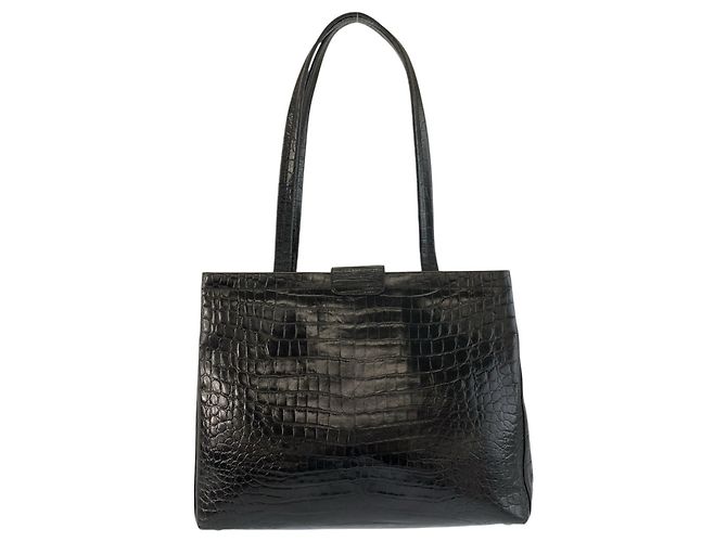 Borsa Tote/Spalla in pelle nera Salvatore Ferragamo Nero - vista 2