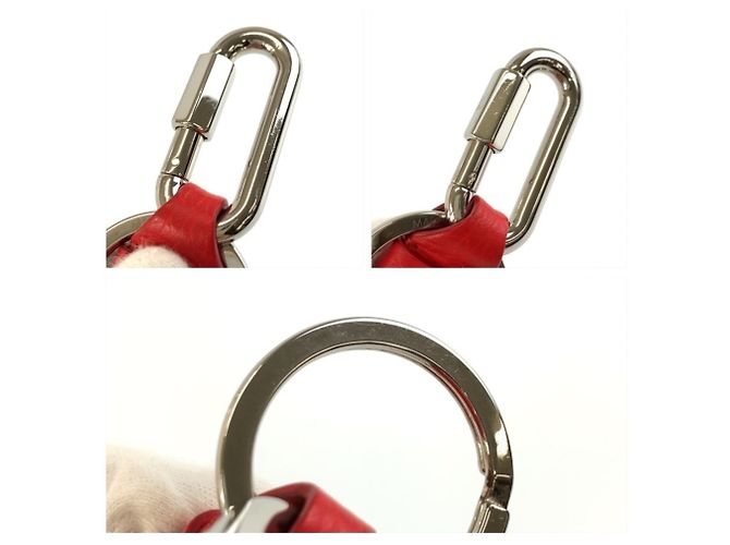 Portachiavi Louis Vuitton in pelle rossa Argento Rosso - vista 5