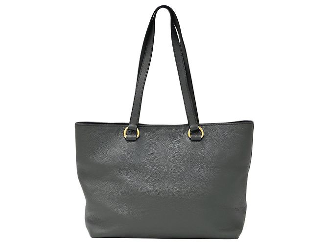 Borsa Tote Prada in pelle grigia Marrone - vista 2