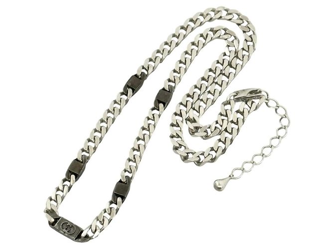Collana a catena con maglie cubane intrecciate per uomo Gucci - vista 2