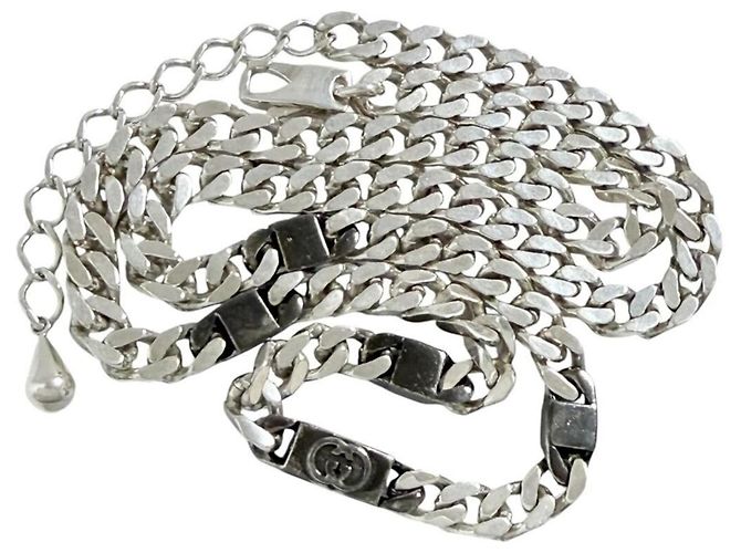 Collana a catena con maglie cubane intrecciate per uomo Gucci - vista 3