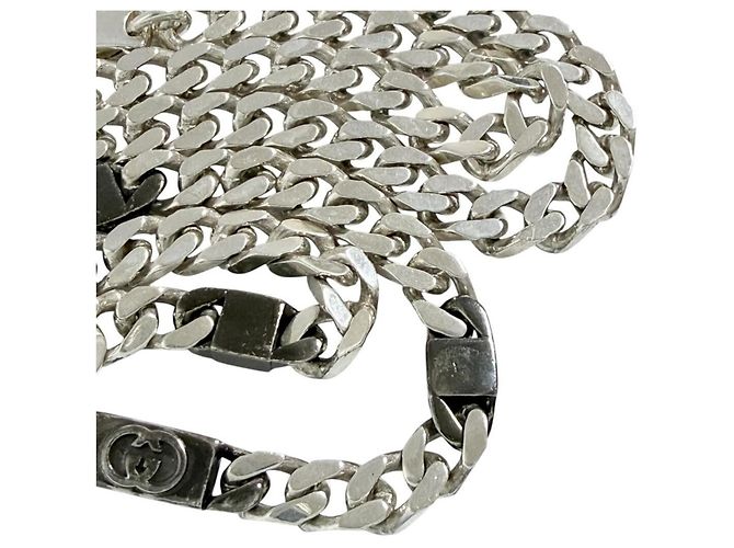 Collana a catena con maglie cubane intrecciate per uomo Gucci - vista 5