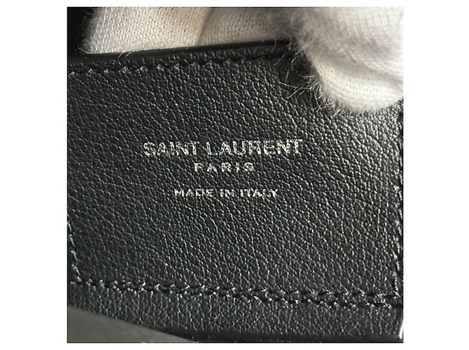 Borsa Tote Saint Laurent in pelle nera Nero - vista 6
