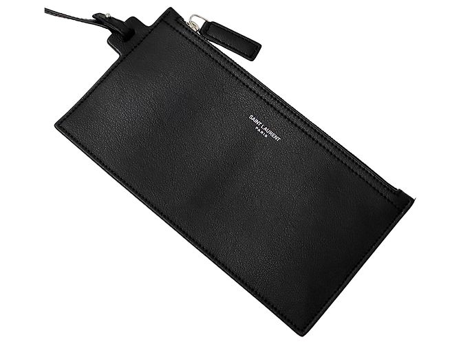 Borsa Tote Saint Laurent in pelle nera Nero - vista 7