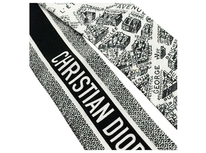 Sciarpa Mitzah da donna Christian Dior Nero Bianco - vista 4