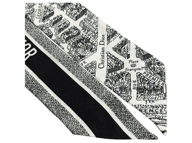 Sciarpa Mitzah da donna Christian Dior Nero Bianco - vista 5