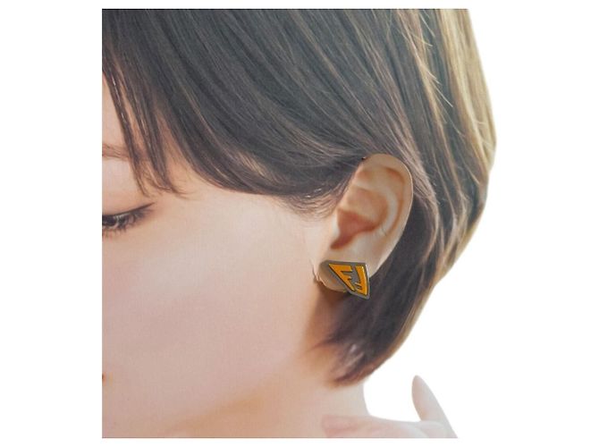 Orecchini a clip Fendi FF Series Orange Arancione - vista 10