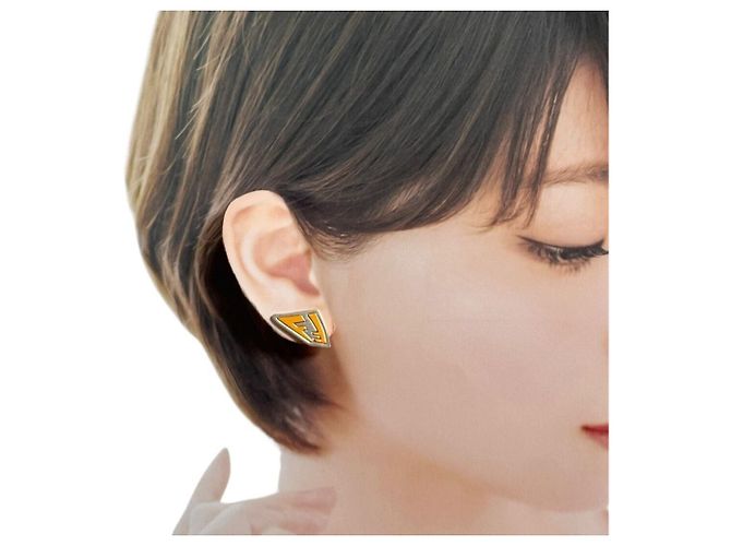 Orecchini a clip Fendi FF Series Orange Arancione - vista 9