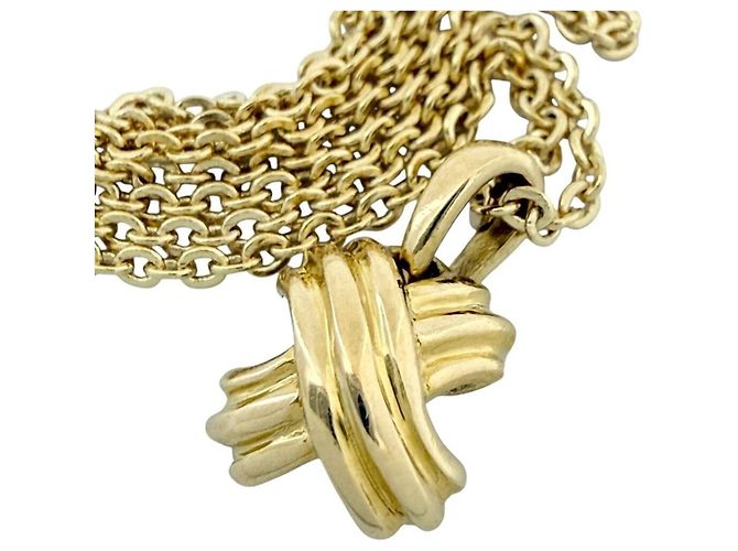 Collana Croce Signature Tiffany & Co. Unisex in Oro Giallo 18K - vista 7