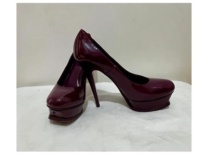 Yves Saint Laurent Tribute Décolleté con Plateau Bordò - vista 10