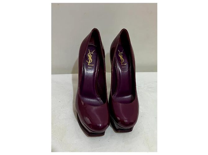 Yves Saint Laurent Tribute Décolleté con Plateau Bordò - vista 3