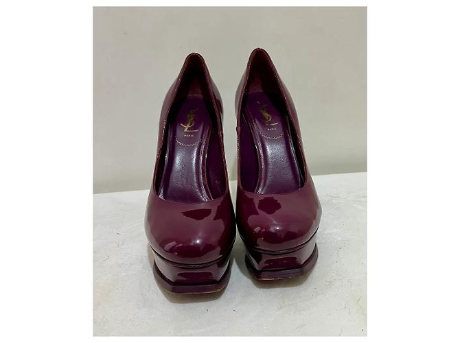 Yves Saint Laurent Tribute Décolleté con Plateau Bordò - vista 7