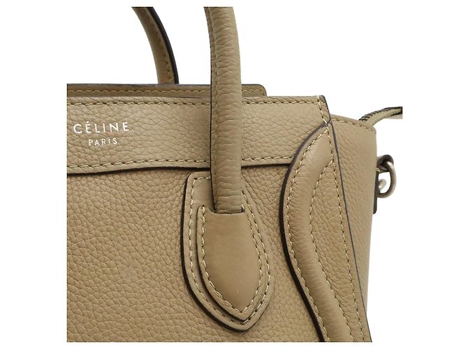 Céline Celine Luggage Nano Shopper Marrone Beige - vista 8
