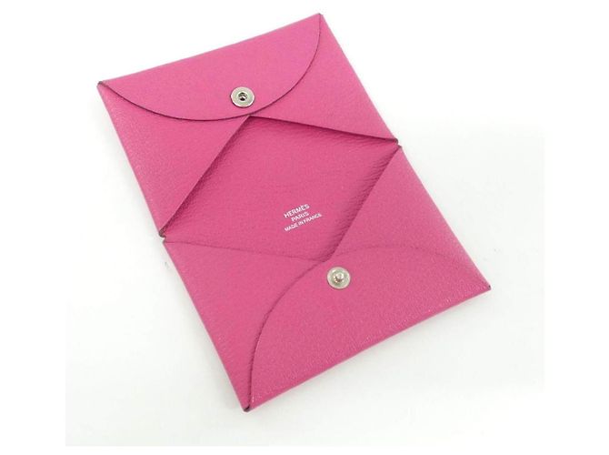 Hermès Tarjetero Hermes Calvi Chevre Rosa - vista 3