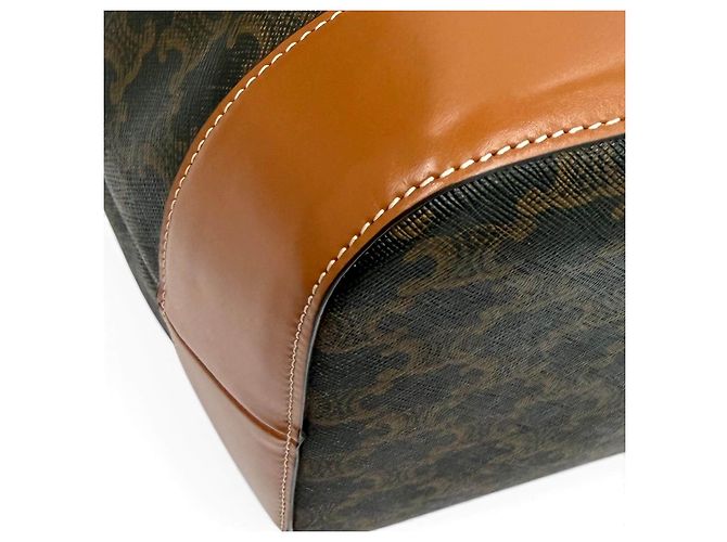 Céline Celine Triomphe Leder-Bucket Bag Braun - Ansicht 8