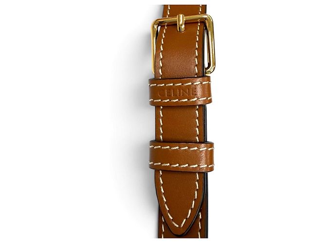 Céline Celine Triomphe Leder-Bucket Bag Braun - Ansicht 9