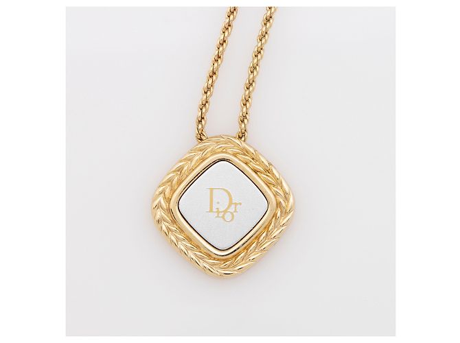 Collana con pendente logo Dior Vintage D'oro Metallico - vista 4