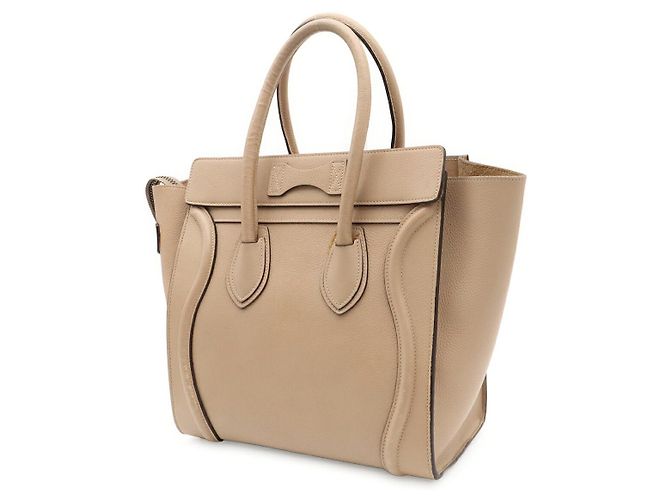 Céline Celine Luggage Micro Shopper Castaño Beige - vista 2