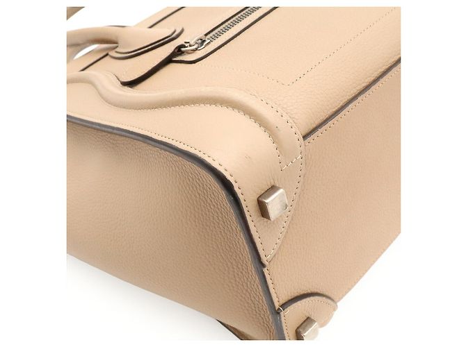 Céline Celine Luggage Micro Shopper Castaño Beige - vista 3