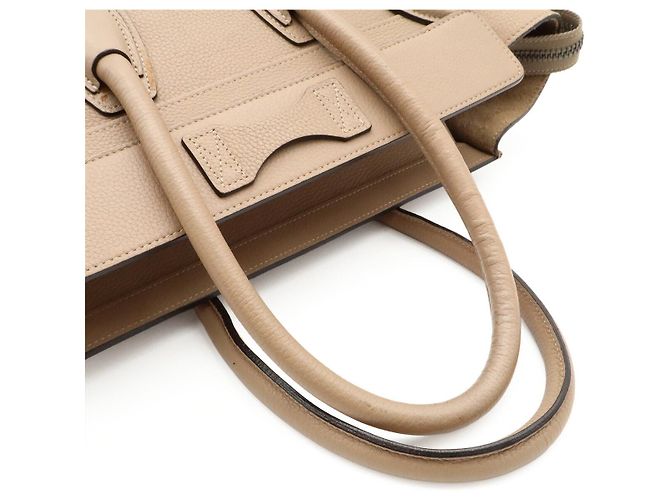 Céline Celine Luggage Micro Shopper Castaño Beige - vista 4