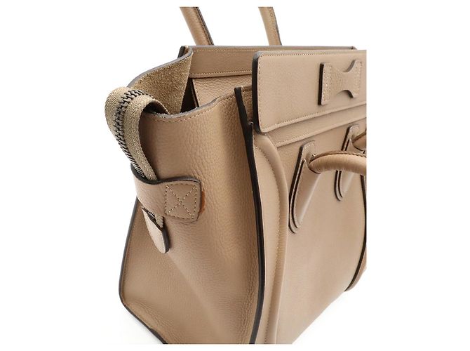 Céline Celine Luggage Micro Shopper Castaño Beige - vista 6