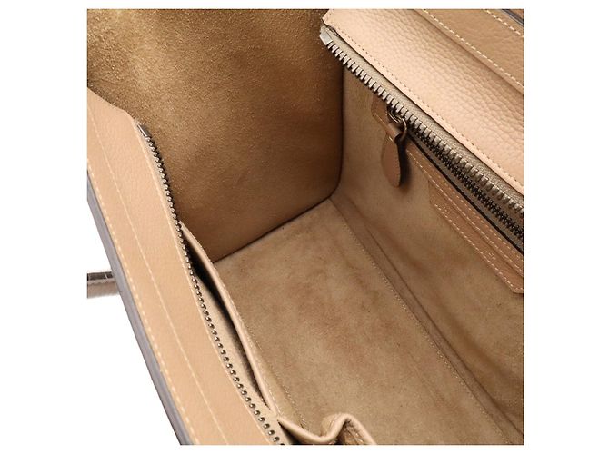 Céline Celine Luggage Micro Shopper Castaño Beige - vista 7