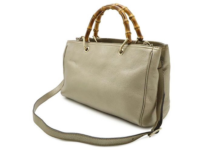 Borsa Tote Gucci Bamboo Shopper D'oro Metallico - vista 2
