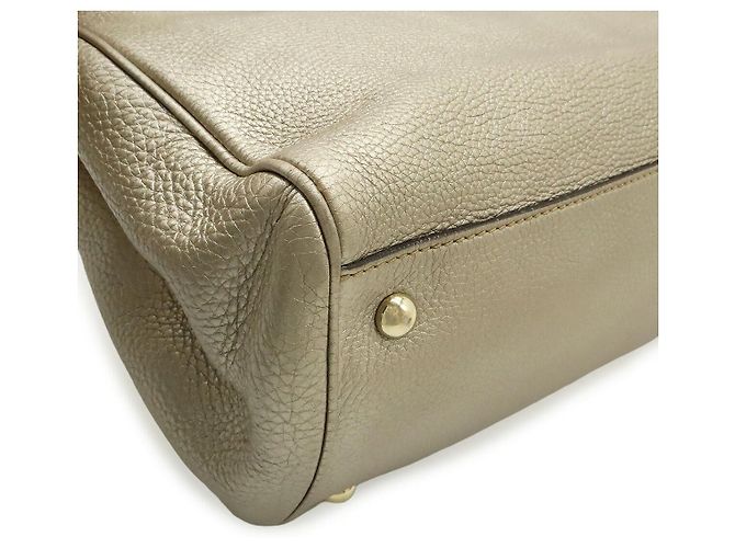 Borsa Tote Gucci Bamboo Shopper D'oro Metallico - vista 3