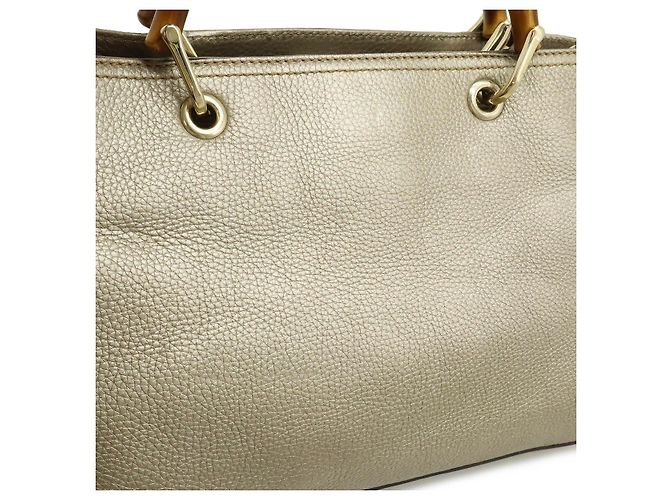 Borsa Tote Gucci Bamboo Shopper D'oro Metallico - vista 7