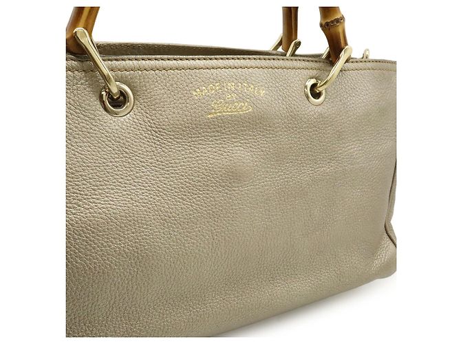 Borsa Tote Gucci Bamboo Shopper D'oro Metallico - vista 9