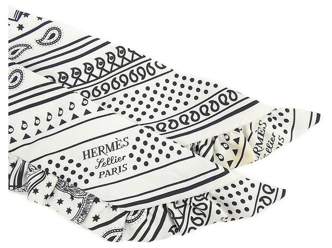 Hermès Hermes EPERON D'OR BANDANA Seidentuch Weiß - Ansicht 2