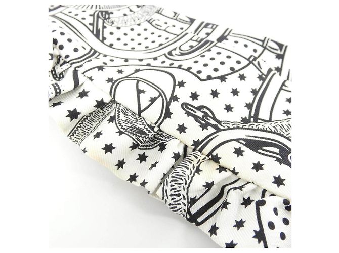 Hermès Hermes EPERON D'OR BANDANA Seidentuch Weiß - Ansicht 4