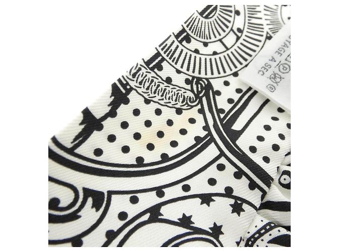 Hermès Hermes EPERON D'OR BANDANA Seidentuch Weiß - Ansicht 5