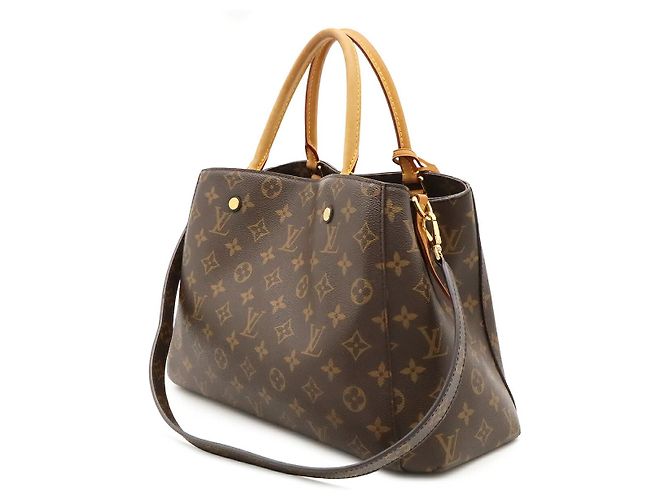 Borsa a tracolla Louis Vuitton Montaigne MM Monogram Marrone - vista 2