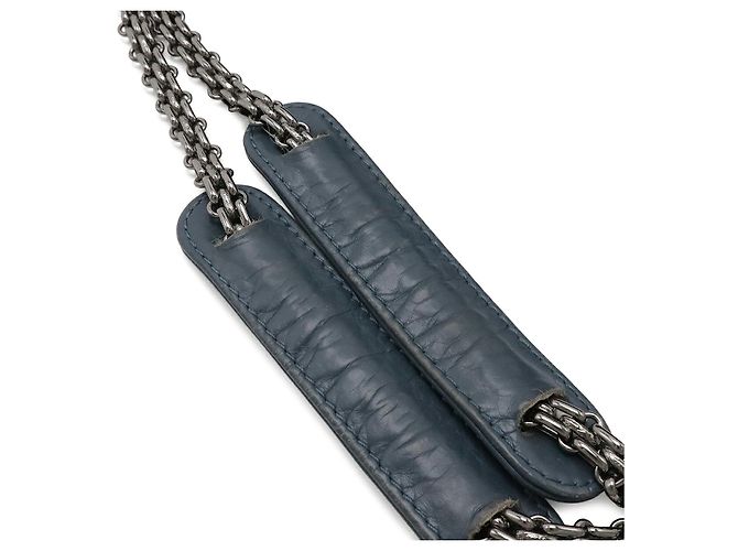 Bolso de hombro con cadena Chanel 2.55 Matelassé Azul - vista 5