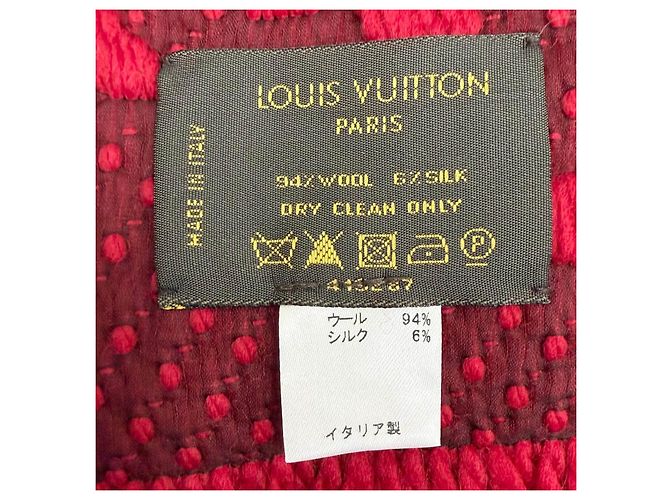 Louis Vuitton Escale Logo Mania Monogram Schal aus Wolle und Seide Rot - Ansicht 7