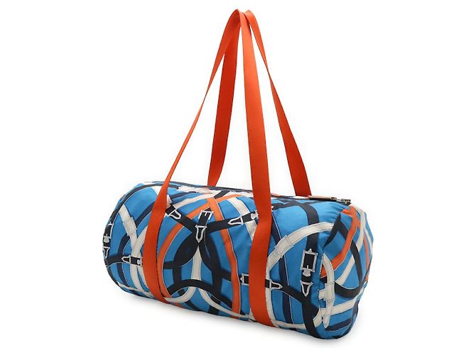 Saco Duffle Hermès de Seda Multicor - vista 2